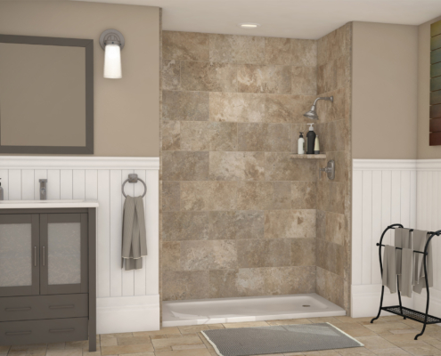 [14] Mocha Travertine - 3wall_Shower_10x20 SIMTILE